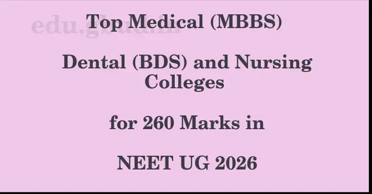 This image shows the estimated Rank for the neet ug mark 260 graphically