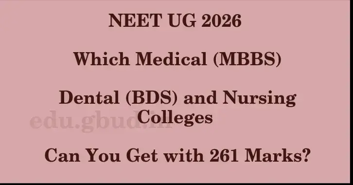 This image shows the estimated Rank for the neet ug mark 261 graphically
