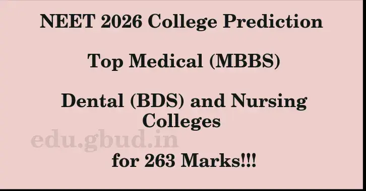 This image shows the estimated Rank for the neet ug mark 263 graphically