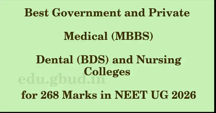 This image shows the estimated Rank for the neet ug mark 268 graphically