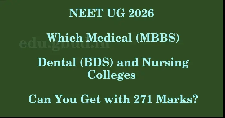 This image shows the estimated Rank for the neet ug mark 271 graphically