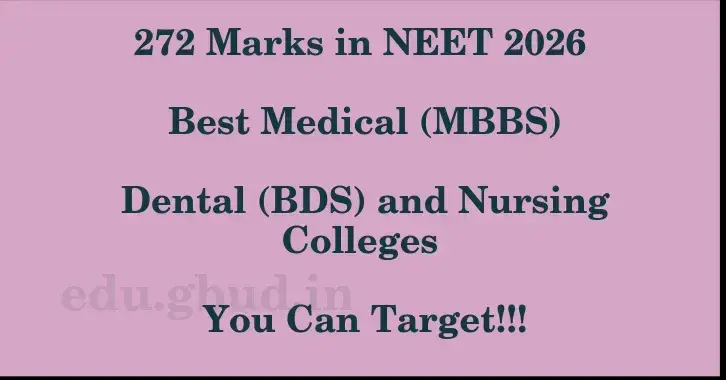 This image shows the estimated Rank for the neet ug mark 272 graphically