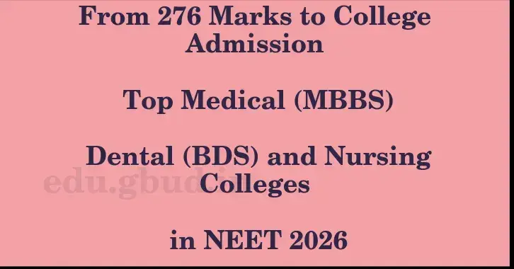This image shows the estimated Rank for the neet ug mark 276 graphically