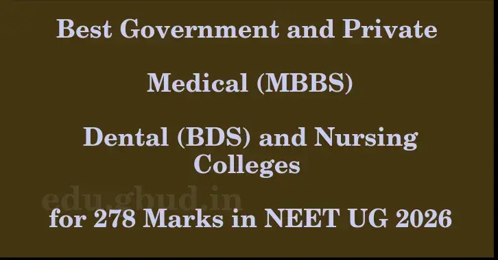 This image shows the estimated Rank for the neet ug mark 278 graphically