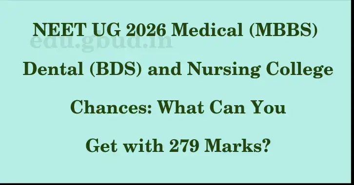 This image shows the estimated Rank for the neet ug mark 279 graphically