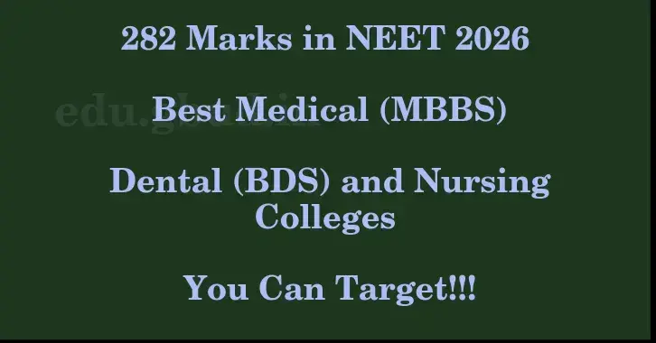 This image shows the estimated Rank for the neet ug mark 282 graphically