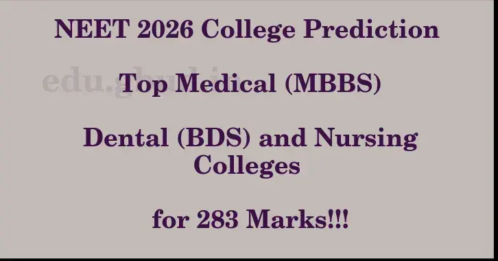 This image shows the estimated Rank for the neet ug mark 283 graphically