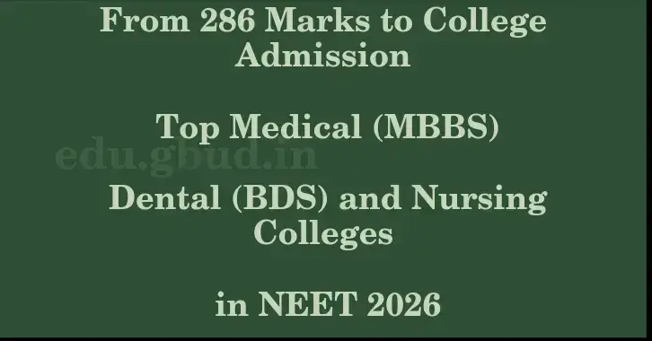 This image shows the estimated Rank for the neet ug mark 286 graphically