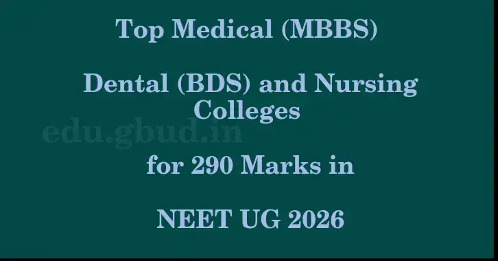 This image shows the estimated Rank for the neet ug mark 290 graphically