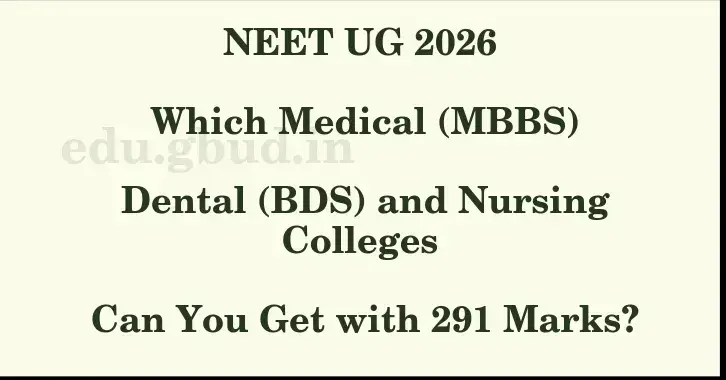 This image shows the estimated Rank for the neet ug mark 291 graphically