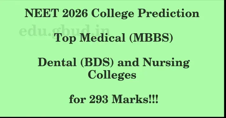 This image shows the estimated Rank for the neet ug mark 293 graphically
