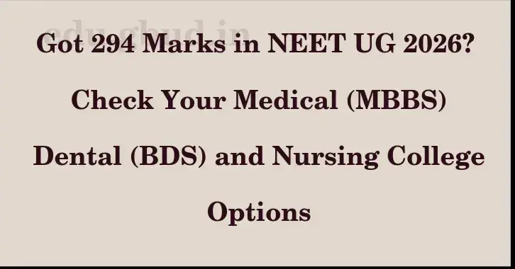 This image shows the estimated Rank for the neet ug mark 294 graphically