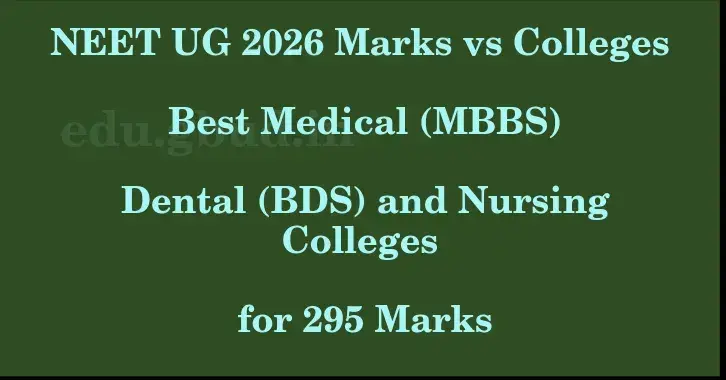 This image shows the estimated Rank for the neet ug mark 295 graphically