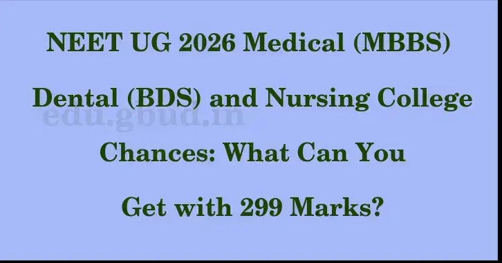 This image shows the estimated Rank for the neet ug mark 299 graphically