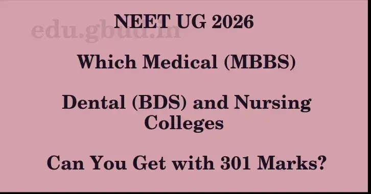 This image shows the estimated Rank for the neet ug mark 301 graphically