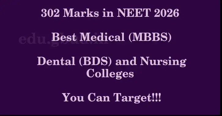 This image shows the estimated Rank for the neet ug mark 302 graphically