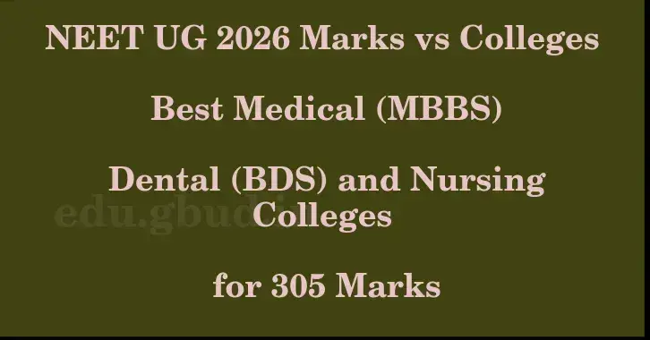 This image shows the estimated Rank for the neet ug mark 305 graphically