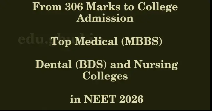 This image shows the estimated Rank for the neet ug mark 306 graphically