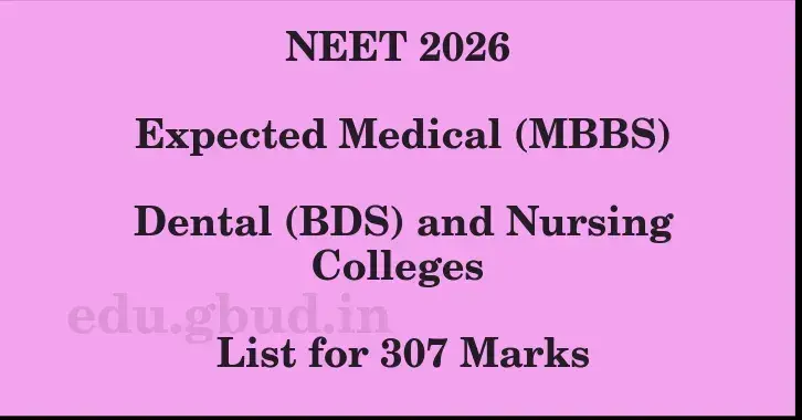 This image shows the estimated Rank for the neet ug mark 307 graphically