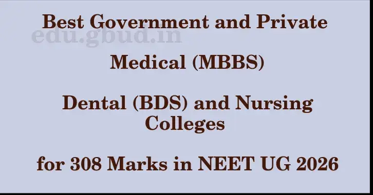 This image shows the estimated Rank for the neet ug mark 308 graphically
