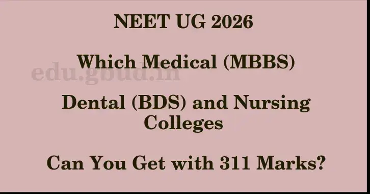 This image shows the estimated Rank for the neet ug mark 311 graphically