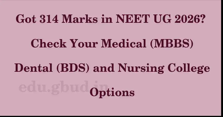 This image shows the estimated Rank for the neet ug mark 314 graphically