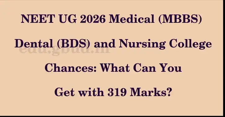 This image shows the estimated Rank for the neet ug mark 319 graphically