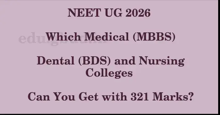 This image shows the estimated Rank for the neet ug mark 321 graphically
