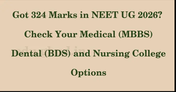 This image shows the estimated Rank for the neet ug mark 324 graphically