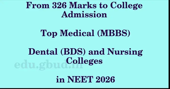 This image shows the estimated Rank for the neet ug mark 326 graphically