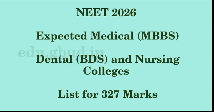 This image shows the estimated Rank for the neet ug mark 327 graphically
