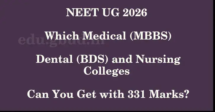 This image shows the estimated Rank for the neet ug mark 331 graphically