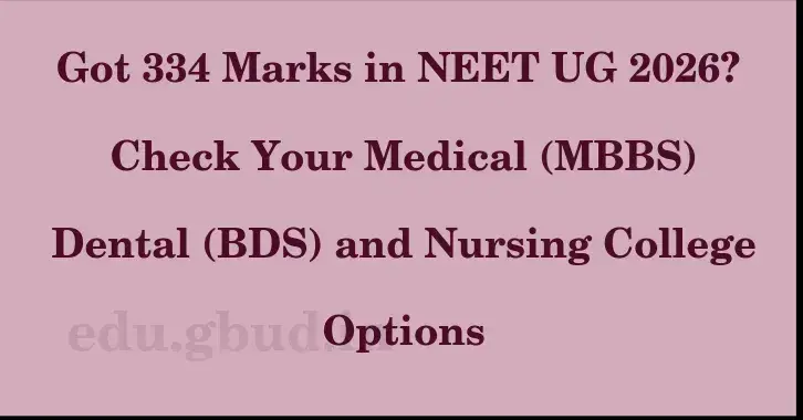 This image shows the estimated Rank for the neet ug mark 334 graphically