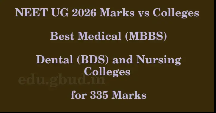 This image shows the estimated Rank for the neet ug mark 335 graphically