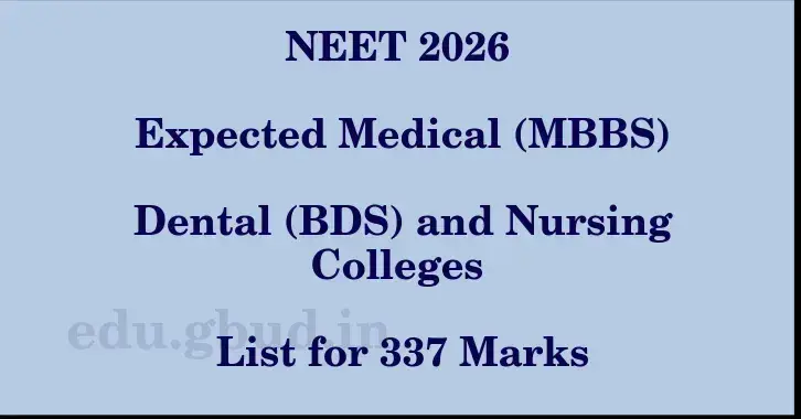 This image shows the estimated Rank for the neet ug mark 337 graphically