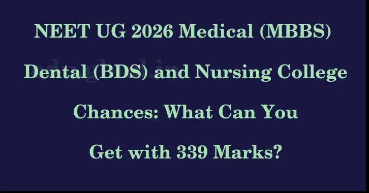 This image shows the estimated Rank for the neet ug mark 339 graphically