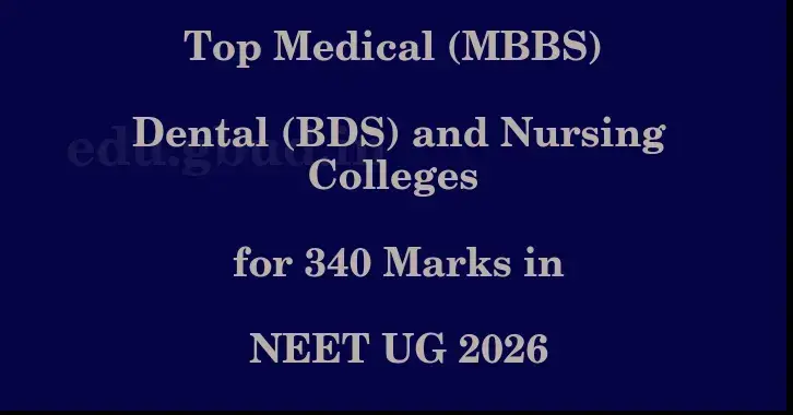 This image shows the estimated Rank for the neet ug mark 340 graphically