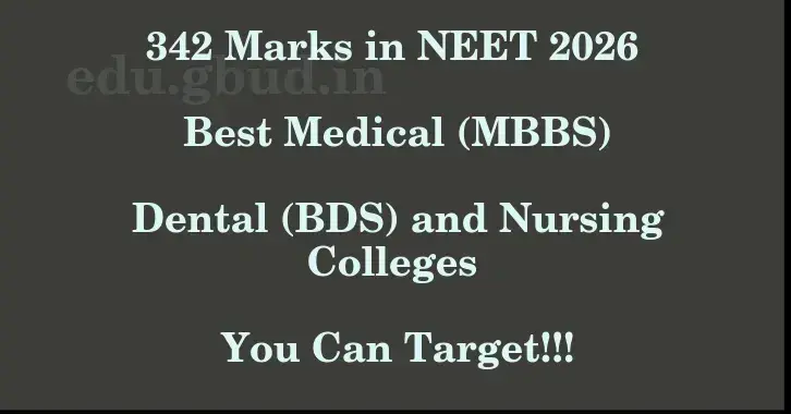 This image shows the estimated Rank for the neet ug mark 342 graphically