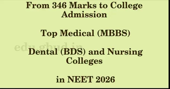 This image shows the estimated Rank for the neet ug mark 346 graphically
