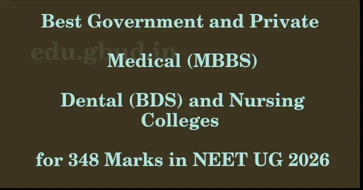 This image shows the estimated Rank for the neet ug mark 348 graphically