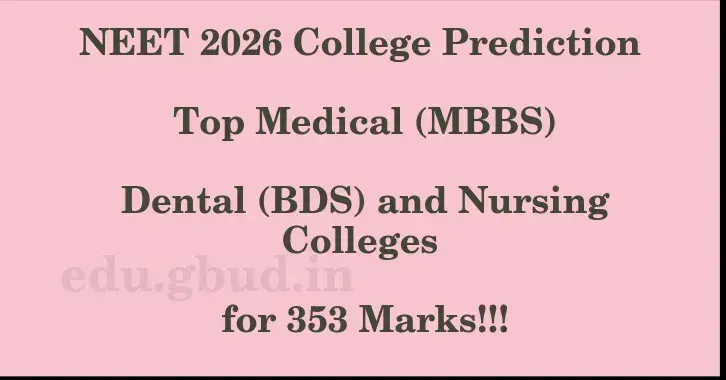 This image shows the estimated Rank for the neet ug mark 353 graphically