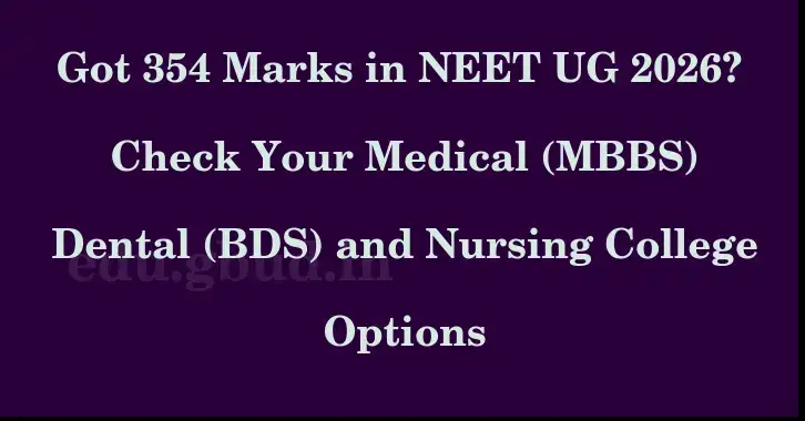 This image shows the estimated Rank for the neet ug mark 354 graphically