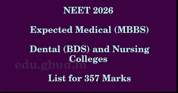 This image shows the estimated Rank for the neet ug mark 357 graphically