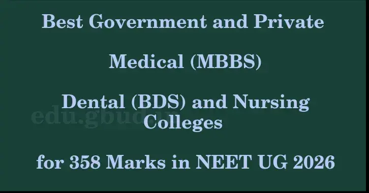 This image shows the estimated Rank for the neet ug mark 358 graphically