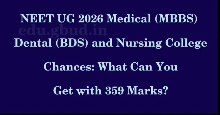 This image shows the estimated Rank for the neet ug mark 359 graphically