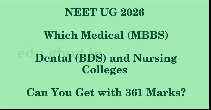 This image shows the estimated Rank for the neet ug mark 361 graphically