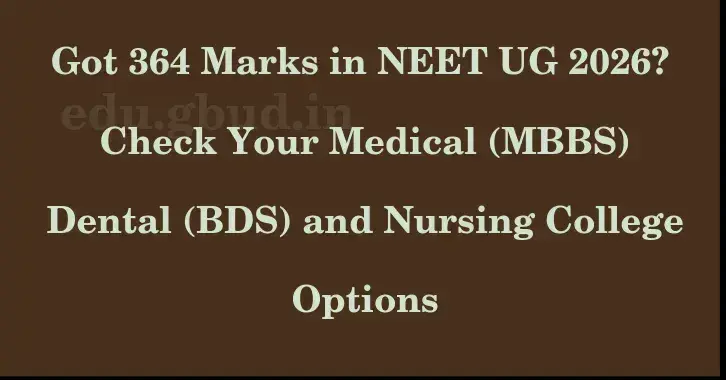 This image shows the estimated Rank for the neet ug mark 364 graphically