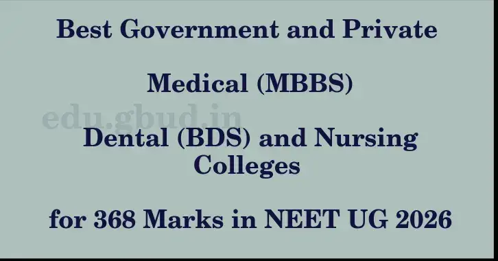 This image shows the estimated Rank for the neet ug mark 368 graphically