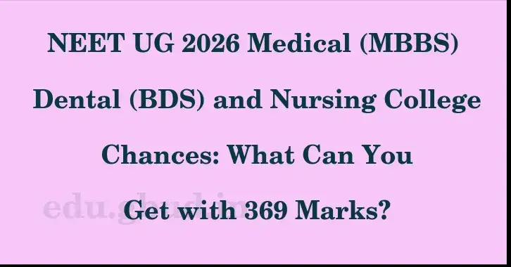 This image shows the estimated Rank for the neet ug mark 369 graphically