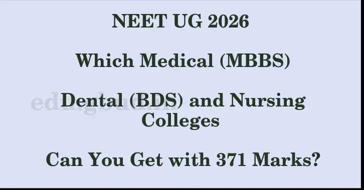 This image shows the estimated Rank for the neet ug mark 371 graphically